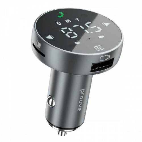 АЗП Proove FM Launcher Sound Sync 30W (PD+QC3.0) Type-C+USB gray Купити в Україні