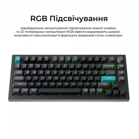 Клавіатура бездротова Keychron Q1 Ultra Keychron Red Switch Black RGB (Q1U-M1-UA) Купити в Україні