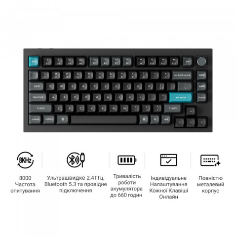 Клавіатура бездротова Keychron Q1 Ultra Keychron Red Switch Black RGB (Q1U-M1-UA) Купити в Україні