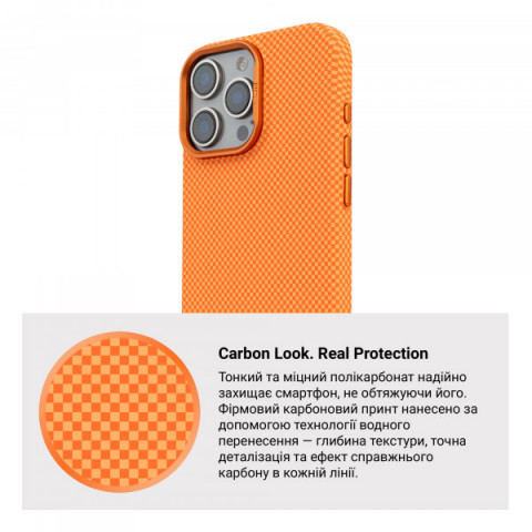 Чохол ArmorStandart LikeCarbon2 MagCase для Apple iPhone 16 Pro Max Kevlar Orange (ARM88595)