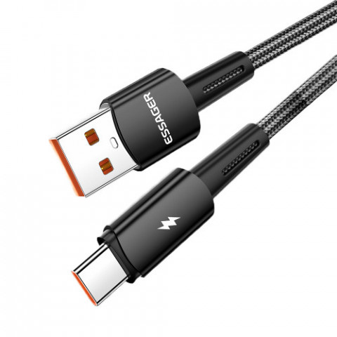 Кабель Essager Sunset USB - USB Type-C (M/M), 120W, 1 м Black (EXC120-CG01-P)