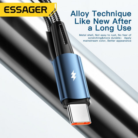 Кабель Essager Sunset USB - USB Type-C (M/M), 120W, 1 м Black (EXC120-CG01-P)