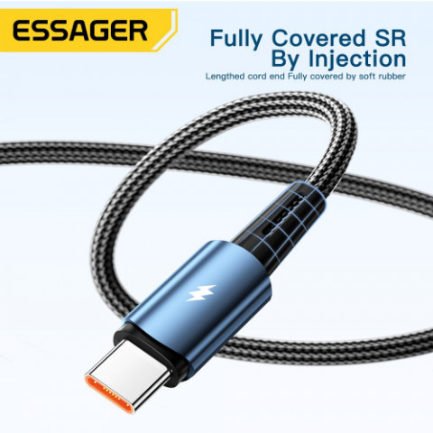 Кабель Essager Sunset USB - USB Type-C (M/M), 120W, 1 м Black (EXC120-CG01-P)