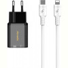 Мережевий зарядний пристрій Proda Xinrui A62 Black (PD-A62-BK) + кабель Type-C/Lightning