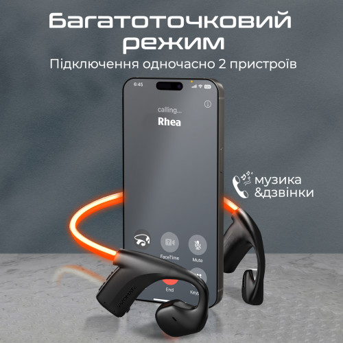 Bluetooth-гарнітура Promate RippleGlow Black