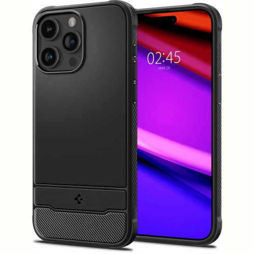 Чохол-накладка Spigen Rugged Armor MagFit для Apple iPhone 15 Pro Matte Black (ACS06703)