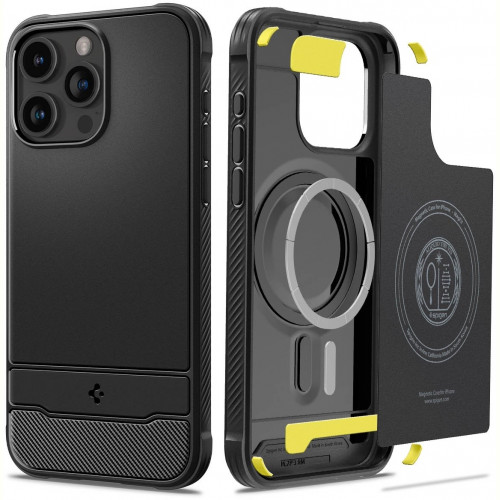 Чохол-накладка Spigen Rugged Armor MagFit для Apple iPhone 15 Pro Matte Black (ACS06703)