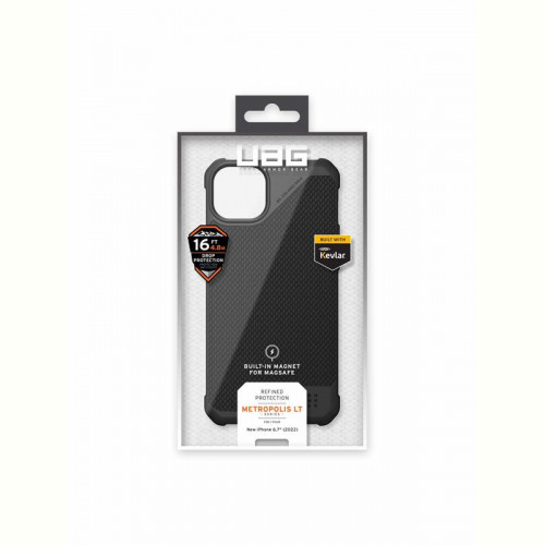 Чохол-накладка Urban Armor Gear Metropolis LT Magsafe для Apple iPhone 14 Plus/15 Plus Kevlar Black (114049113940)