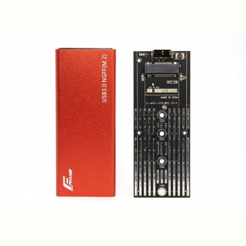 Зовнішня кишеня Frime M.2 NGFF SATA, USB 3.0, Metal, Red (FHE203.M2U30)