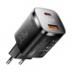 Мережевий зарядний пристрій Essager Gamet 33W GaN Digital Display A+C Black (ECT33W-GMB01-Z)