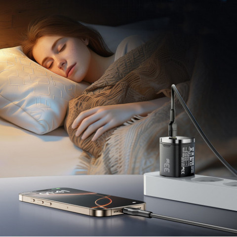 Мережевий зарядний пристрій Essager Gamet 33W GaN Digital Display A+C Black (ECT33W-GMB01-Z)