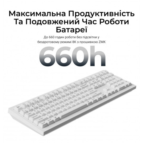 Клавіатура бездротова Keychron V6 Ultra Keychron Red Switch White RGB (V6U-F1-UA) Купити в Україні