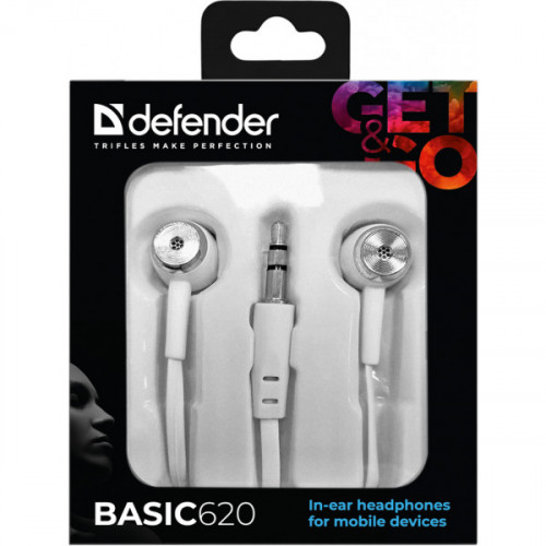 Навушники без мікрофону Defender Basic 620 White (63625)