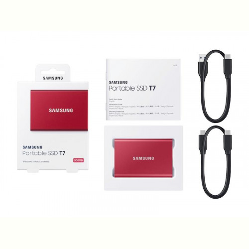 Накопичувач зовнішній SSD 2.5" USB 1.0TB Samsung T7 Red (MU-PC1T0R/WW)