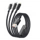 Кабель Essager Simple 3 in 1 USB - MicroUSB+USB Type-C+Lightning (M/M), 100W, 1.2 м Black (EXCMTL-JJ01-P)