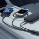 Кабель Essager Simple 3 in 1 USB - MicroUSB+USB Type-C+Lightning (M/M), 100W, 1.2 м Black (EXCMTL-JJ01-P)