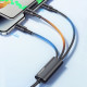 Кабель Essager Simple 3 in 1 USB - MicroUSB+USB Type-C+Lightning (M/M), 100W, 1.2 м Black (EXCMTL-JJ01-P)