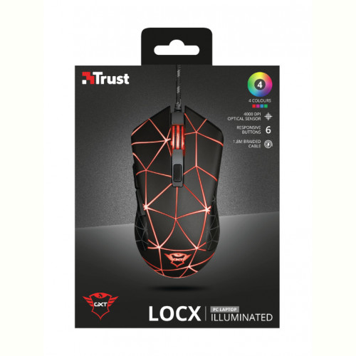 Миша Trust GXT 133 Locx Illuminated Gaming Black (22988)