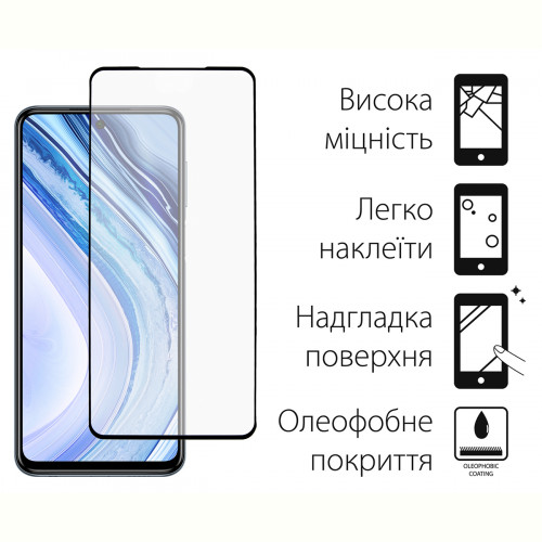 Захисне скло Dengos для Xiaomi Redmi Note 9 Pro/9s Black Full Glue (DG-TG2P-43) 2шт