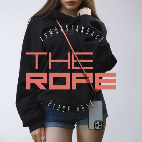 Ремінець для смартфону ArmorStandart Rope Black Rose with Clear holder (ARM86563)