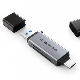 Кард-рідер Cabletime USB3.0 A + USB TYPE C, SD/TF, 5Gbps (CB46G)