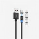 Кабель SkyDolphin S59KIT Magnetic USB - Lightning + microUSB + Type-C (M/M) 1 м, Black (SDUSB-000547)