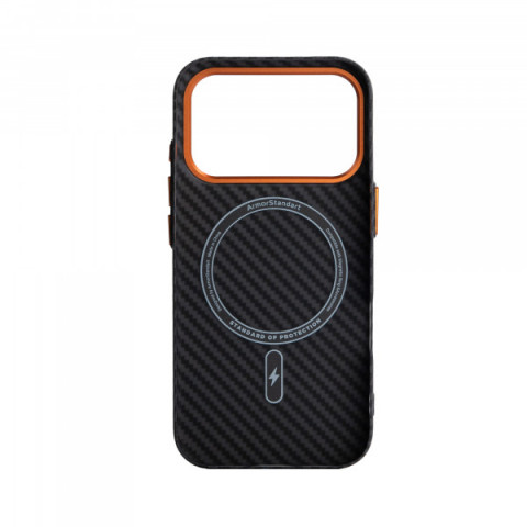 Чохол ArmorStandart LikeCarbon2 SE MagCase для Apple iPhone 17 Pro Black Orange (ARM89161)