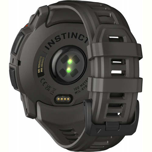 Смарт-годинник Garmin Instinct 3 50mm Solar Black with Charcoal Silicone Band (010-02935-40)