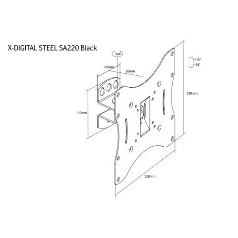 Настінне кріплення X-Digital STEEL SA220 Black
