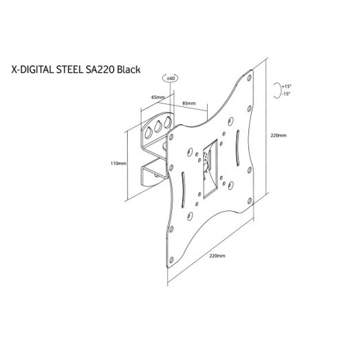 Настінне кріплення X-Digital STEEL SA220 Black