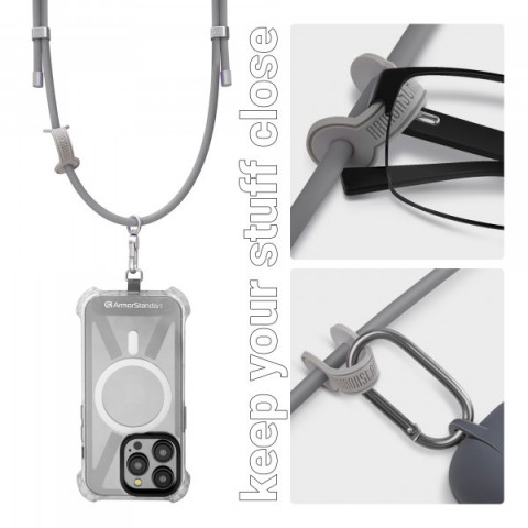 Ремінець для смартфону ArmorStandart Silicone Rope Titanium Grey with Grey holder (ARM76276)