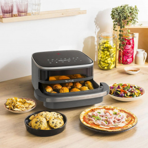 Мультипіч Tefal Easy Fry XL Surface, 2200Вт, чаша-4л, сенсорне керув., з віконцем, 10 програм, пластик, чорно-сірий