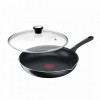 Сковорода з кришкою Tefal Day by Day, 28см, з кришкою, алюміній, бакеліт, скло, чорний