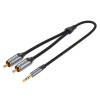 Кабель Vention 3.5 мм - 2xRCA (M/M), 2 м, Black (BCNBH)