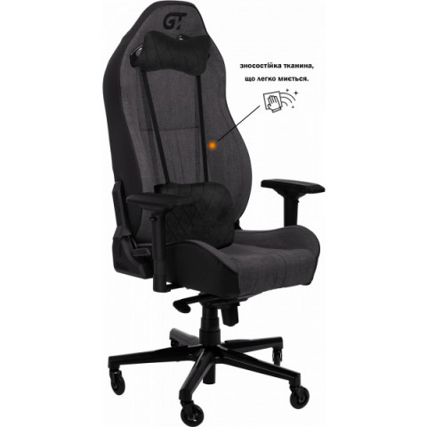 Геймерське крісло GT Racer X-8009 Fabric Dark Gray/Black XL