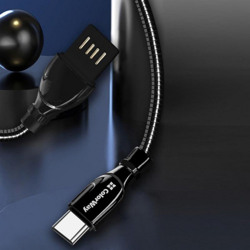 Кабель ColorWay USB-USB Type-C, 2.4А, 1м, Black (CW-CBUC015-BK)