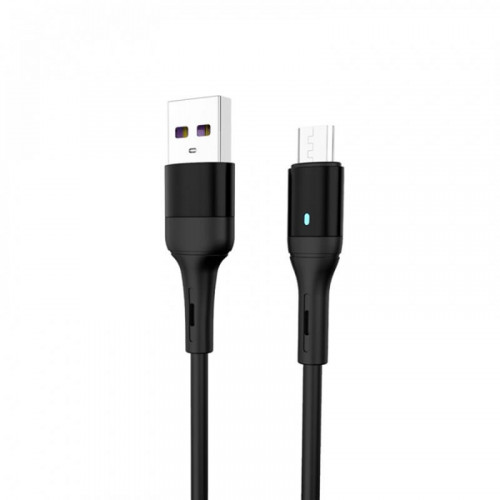 Кабель SkyDolphin S06V LED Smart Power USB - microUSB 1м, Black (USB-000559)