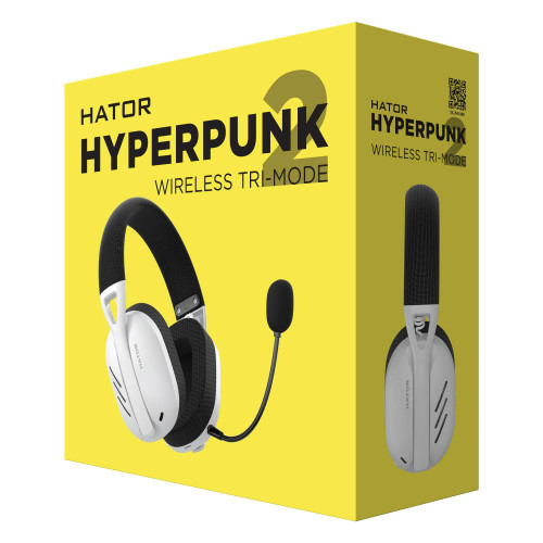 Bluetooth-гарнiтура Hator Hyperpunk 2 Wireless Tri-mode Black/White (HTA-856)