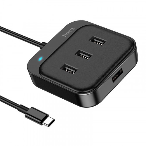 Концентратор USB Type-C Hoco HB31 4хUSB2.0 Black (HB31CB)