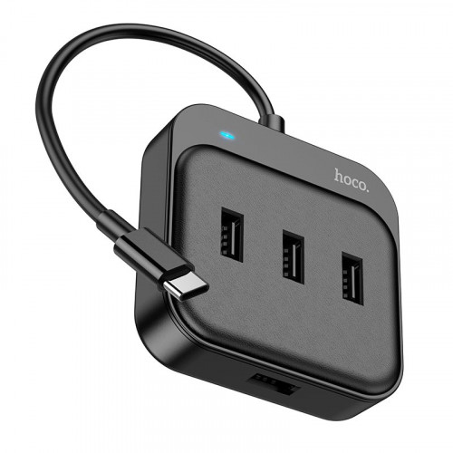 Концентратор USB Type-C Hoco HB31 4хUSB2.0 Black (HB31CB)