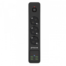 Мережевий фільтр Proove Power Strip P-03 (3 розетки + 4 USB + 2 Type-C) 2М black