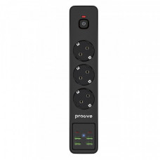 Мережевий фільтр Proove Power Strip P-03 (3 розетки + 4 USB + 2 Type-C) 2М black