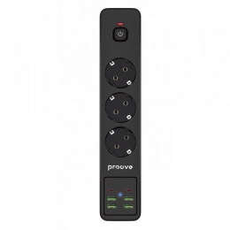 Мережевий фільтр Proove Power Strip P-03 (3 розетки + 4 USB + 2 Type-C) 2М black