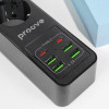 Мережевий фільтр Proove Power Strip P-03 (3 розетки + 4 USB + 2 Type-C) 2М black Купити в Україні
