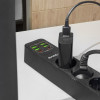 Мережевий фільтр Proove Power Strip P-03 (3 розетки + 4 USB + 2 Type-C) 2М black Купити в Україні