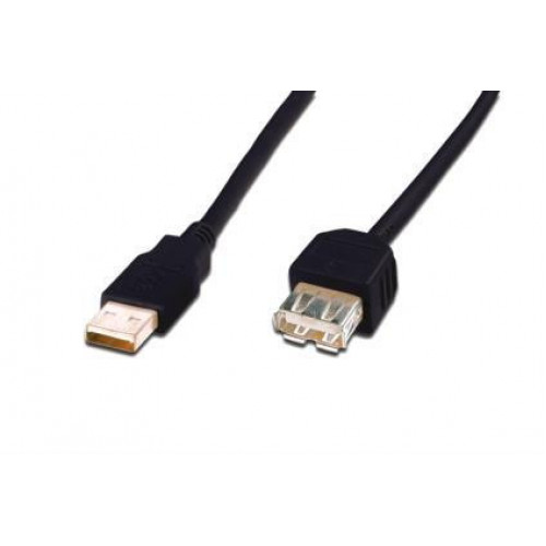 Кабель ASSMANN USB 2.0 (AM/AF) 5.0m,чорний