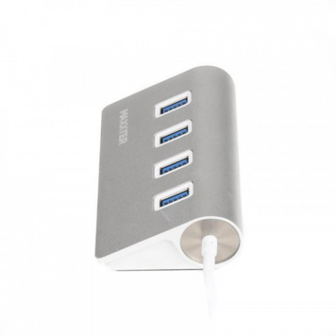 USB-хаб Maxxter 4 ports Silver (HU3A-4P-01)