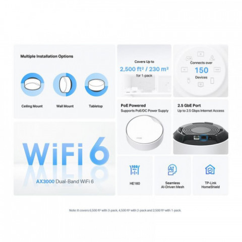 WiFi Mesh-система TP-Link Deco X50 PoE(1-pack)