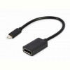 Адаптер Cablexpert (A-CM-DPF-02) USB Type C - DisplayPort, 0.15 м, чорний