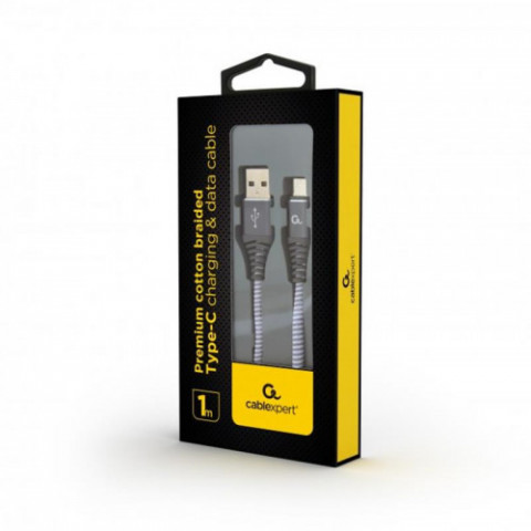 Кабель Cablexpert (CC-USB2B-AMCM-1M-WB2) USB 2.0 A - USB Type-C, преміум, 1м, сірий